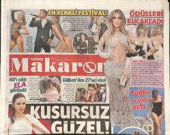 Vatan Gazetesi Makaron Eki 19 Mayıs 2015 - Fahriye Evcen Kusursuz Güzel! - Gülben Ergen'den 27. Okul - Hatice Şendil Düğün Sonrası Sete Gidecek! GZ135882