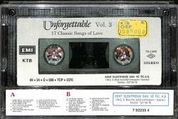 Unforgettable Vol.3 17 Classic Songs of Love Kaset KST23682