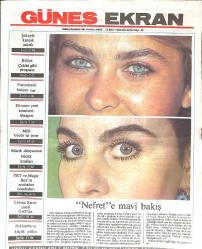 Güneş Gazetesi Ekran Eki 15 Eylül 1990 - Fatma Girik Hülya Avşar Nefret'e Mavi Bakış - Aydan Şener Katil Oldu GZ137495