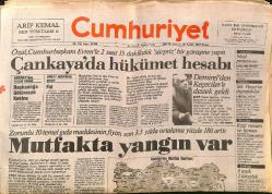 Cumhuriyet Gazetesi 20 Aralık 1987 - İbrahim Tatlıses'in Milyarlık Villası - Naim Süleymanoğlu'nun 3 Yeni Dünya Rekoru GZ140018