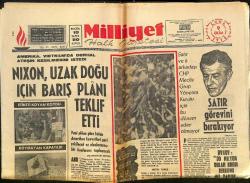 Milliyet Gazetesi 9 Ekim 1970 - Nıxon, Uzak Doğu İçin Barış Planı Teklif Etti - Bülent Ecevit - Satır Ayrılığı Ve İnönü GZ140170