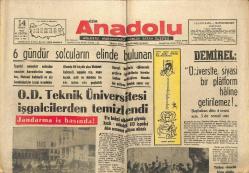 Bizim Anadolu Gazetesi 14 Nisan 1969 - O. D. Teknik Üniversitesi İşgalcilerden Temizlendi - Galatasaray'ı Kaptan Metin Kurtardı GZ141044