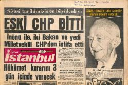 Yeni İstanbul Gazetesi 6 Kasım 1972 - İnönü İle , İki Bakan Ve Yedi Milletvekili CHP'den İstifa Etti - Boğaz Köprüsü Gecikiyor GZ141464
