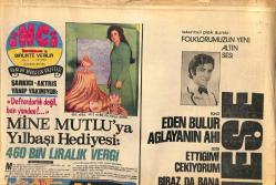 Tercüman Gazetesi İnci Eki 26 Aralık 1972 - Mine Mutlu'ya Yılbaşı Hediyesi 460 Bin Liralık Vergi - İzzet Altınmeşe Plak Afiş GZ141807