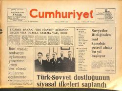 Cumhuriyet Gazetesi 24 Haziran 1978 - Türk - Sovyet Dostluğunun Siyasal İlkeleri Saptandı - Peru Maçı 25 Milyon Liraya Sattı! GZ143180