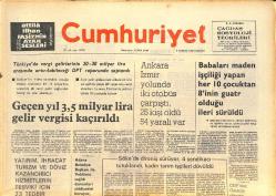 Cumhuriyet Gazetesi 3 Temmuz 1975 - Fatma Girik Ağrı Dağı Efsanesi! - Geçen Yıl 3,5 Milyar Lira Gelir Vergisi Kaçırıldı! GZ143249