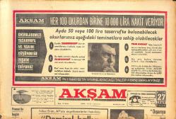 Akşam Gazetesi 27 Nisan 1969 - Nihat Erim:Demirel Halka Ninni Söylüyor -TRT'NİN Denetimi -Ahmet Sapmaz'ın Kızı Binbir Gece Masallarındaki Gibi Evlendi GZ143493