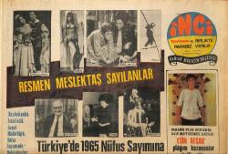Tercüman Gazetesi İnci Eki 25 Ekim 1970-Türkiye'de 1965 Nüfus Sayımına Göre Hokkabaz,Spiker,Tiyatro Aktrisi,Sinema Artisti Dansöz Sayısı 18 Bin 629 GZ145368