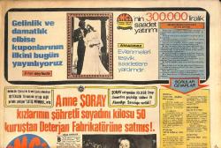 Tercüman Gazetesi İnci Eki 1 Mayıs 1971 - Anne Şoray Kızlarının Şöhretli Soyadını Kilosu 50 Kuruştan Deterjan Fabrikatörüne Satmış ! GZ145458