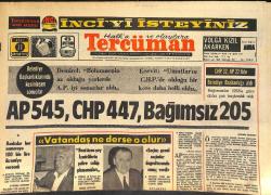 Tercüman Gazetesi 11 Aralık 1973 - Bülent Ecevit: Umutların CHP'DE Olduğu Bir Kere Daha Belli Oldu! - Demirel: Bölünmenin Az Olduğu AP Sonuçları İyi GZ145708