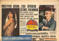 Tercüman Gazetesi İnci Eki 20 Şubat 1973 - Müzeyyen Senar Eski Sevgilisi Çetin'le Evlendi - Gönül Yazar Dünya Çapında Karışan Elbisesi İle GZ145637