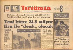 Tercüman Gazetesi 1 Ekim 1967 - Yeni Bütçe 21,3 Milyar Lira İle Denk Olacak! - Berrin Menderes Eşi İçin Saatlerce Mezar Aradı! GZ146106