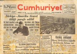 Cumhuriyet Gazetesi 19 Aralık 1938 - Türkiye-Amerika Ticaret İtilafı Parafe Edildi - Ziraat Teşkilatında Bazı Yenilikler Yapılacak! GZ146523