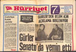 Hürriyet Gazetesi 8 Mart 1973 - Gürler Senato'da Yemin Etti - Fatma Girik Eşyasını Teker Teker Saydı GZ147001