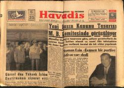 Havadis Gazetesi 6 Ekim 1960 - Fenerbahçe Ve Galatasaray Dün Gece Berabere Kaldılar - Yassıada'da Duruşmalar 14-17 Ekimde Başlayacak GZ148636