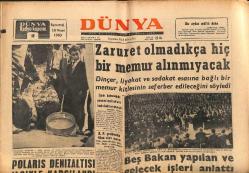 Dünya Gazetesi 15 Nisan 1963 - Batan Atom Denizaltısının Son Mesajları - Beş Bakan Yapılan Ve Gelecek İşleri Anlattı GZ149330