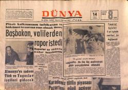 Dünya Gazetesi 14 Mart 1969 - Ruslara Karşı 400 Milyon Kişi Gösteri Yaptı - Pakistan'da Partiler Anlaştı GZ149606