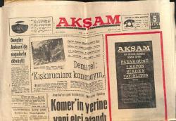 Akşam Gazetesi 5 Nisan 1969 - Kızamıktan 15 Bin Çocuk Ölüyor - Kumaş Dağıtımı Devam Ediyor GZ149402