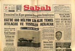 Sabah Gazetesi 17 Ağustos 1967 - THY'da İlk Jet - Ege'de 860 Milyon Liralık Temel Atılacak Ve Tesisler Açılacak GZ149876
