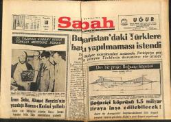 Sabah Gazetesi 18 Ağustos 1966 - İran Şahı, Ahmet Neyrizi'nin Yazdığı Kuran-ı Kerim'i Yolladı - Boğaziçi Köprüsü 1.5 Milyar Liraya İnşa Edilebilecek GZ149977