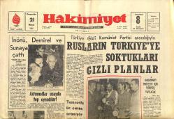 Hakimiyet Gazetesi 21 Mayıs 1969 - Ay'da Bir Yanardağ İndifa Ediyor - Rusların Türkiye'ye Soktukları Gizli Planlar GZ149927