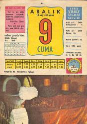 9 Aralık 1983 Takvim Yaprağı - Doğum Günü Hediyesi EFMN13603