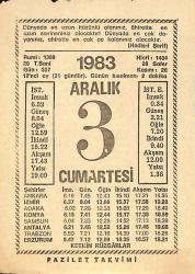 3 Aralık 1983 Takvim Yaprağı - Doğum Günü Hediyesi EFMN13606