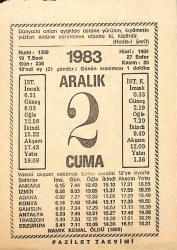2 Aralık 1983 Takvim Yaprağı - Doğum Günü Hediyesi EFMN13607