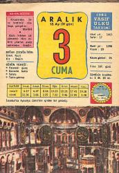 3 Aralık 1982 Takvim Yaprağı - Doğum Günü Hediyesi EFMN13621