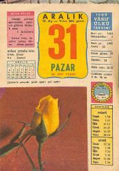 31 Aralık 1989 Takvim Yaprağı - Doğum Günü Hediyesi EFMN13641