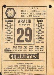 29 Aralık 1973 Takvim Yaprağı - Doğum Günü Hediyesi EFMN13658