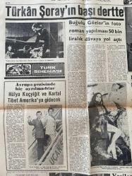 Dünya Gazetesi 9 Nisan 1970 - Türkan Şoray'ın Başı Dertte - Hülya Koçyiğit Ve Kartal Tibet Amerika'ya Gidecek GZ150941