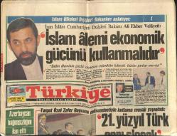 Efemera - Türkiye Gazetesi 31 Ağustos 1991 - Özal: 21. Yüzyıl Türk Asrı Olacak - Hava Harp Okulunda Diploma Sevinci GZ151225 - kitantik - kitaLog