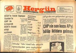 Hergün Gazetesi 15 Aralık 1977 - CHP'nin Son Kozu AP'yi Bölüp İktidara Gelmek - ABD'den 94 Milyon Dolar Kredi Alıyoruz GZ151735