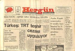 Hergün Gazetesi 5 Mart 1979 - Türkeş : TRT Teşhir Cezası Uyguluyor - İlaç Yokluğunda İran'a Antibiyotik Gönderildi GZ151810