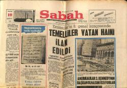 Sabah Gazetesi 10 Haziran 1968 - Kudüs İçin Müslümanlar Kutsal Savaşa Çağrıldı - Temelliler Vatan Haini İlan Edildi GZ152005