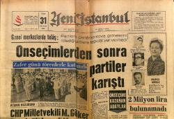 Yeni İstanbul Gazetesi 31 Ağustos 1965 - Amerikalıların Uzay Başarısı Rusları Kızdırdı - Keban Barajı, 2 Milyar 763 Milyon Liraya İnşa Ediliyor GZ152807