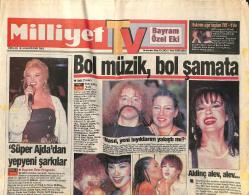 Milliyet Gazetesi TV Eki 24 Mayıs 1994 - Ayşegül Aldinç Alev Alev - Süper Ajda'dan Yepyeni Şarkılar GZ153040