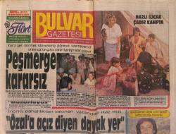 Bulvar Gazetesi 11 Eylül 1988 - Yılmaz Güney'i Rakı İçip Andılar - Nazlı Ilıcak Çadır Kampta GZ153177