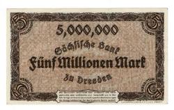 Almanya 5 Milyon Mark 1923 Dresden ÇA - YKP7981