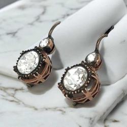 Antika 8 Ayar Elmas Tek Taş Küpe ELM156 #50.02