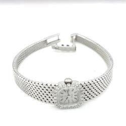 Omega 18 Ayar Altın Pırlanta Taşlı Kurmalı Kadın Kol Saati – 32.89g | Zarif & Koleksiyonluk ELM293 #45