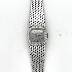 Omega 18 Ayar Altın Pırlanta Taşlı Kurmalı Kadın Kol Saati – 32.89g | Zarif & Koleksiyonluk ELM293 #45