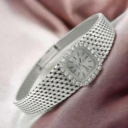 Omega 18 Ayar Altın Pırlanta Taşlı Kurmalı Kadın Kol Saati – 32.89g | Zarif & Koleksiyonluk ELM293 #45