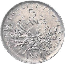 Fransa 5 Frank 1971 ÇÇT+ YMP10999