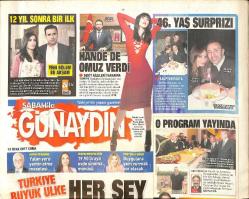 Sabah Gazetesi Günaydın Eki 13 Ocak 2017 - Mustafa Sandal 46 Yaşına Bastı GZ154263