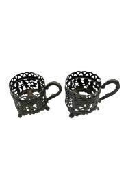 Osmanlı Dönemi Gümüş Fincan Zarfı 2 Adet AOB4238