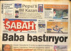Sabah Gazetesi 14 Şubat 1998 - Ali Şen'den Bariç'e Oyun - Ürdün'de Durum : Hükümet Batıcı Halk Saddamcı GZ155412