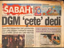 Sabah Gazetesi 14 Ocak 1997 - Amerika'nın Halkı Brooke Shields'i Seçti - Demirel , Bursa Ve Bolu'ya İtiraz Etti GZ155502
