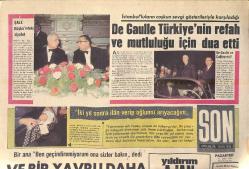 Son Aktüalite Gazetesi 28 Ekim 1968 - De Gaulle Türkiye'nin Refah Ve Mutluluğu İçin Dua Etti - Barbara Hutton Delirme Tehlikesiyle Karşı Karşıya GZ156497
